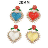 20MM Love Pearl Rose snap button charms