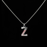 Stainless Steel 26 English Letter Pendant Basketball Line Necklace