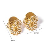 Stainless steel daisy flower earrings
