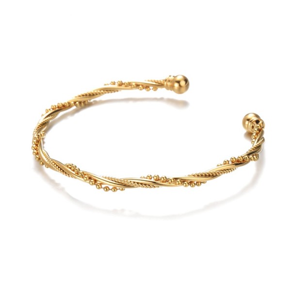 Stainless steel Fried Dough Twists bead winding bracelet