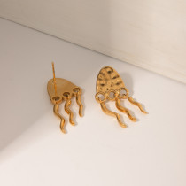 Stainless steel jellyfish earrings