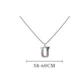 Stainless Steel 26 English Letter Pendant Basketball Line Necklace