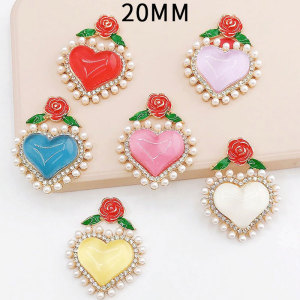 20MM Love Pearl Rose snap button charms