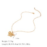 Stainless steel bow earring necklace
