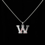 Stainless Steel 26 English Letter Pendant Basketball Line Necklace
