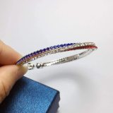 American Flag Independence Day Tri Color Diamond Bracelet