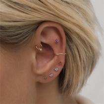 Twelve Birthday Stone Butterfly Screw Zircon Earrings