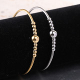 Stainless steel 3MM round bead openable bracelet elastic bracelet