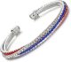 American Flag Independence Day Tri Color Diamond Bracelet