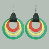 Black Liberation Day African Women Exaggerate Big Earrings with Multi Material Festival Atmosphere Earrings