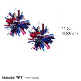 American Independence Sunrise Street Jewelry Atmosphere Shining Earrings Big Ball Fireworks Earrings Exaggerated Earrings