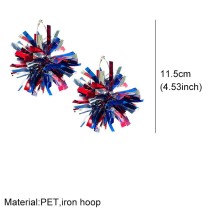 American Independence Sunrise Street Jewelry Atmosphere Shining Earrings Big Ball Fireworks Earrings Exaggerated Earrings