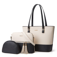 Handbag with large capacity, fashionable diagonal span, three piece set, mother bag