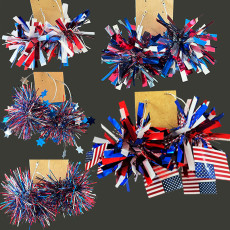 American Independence Sunrise Street Jewelry Atmosphere Shining Earrings Big Ball Fireworks Earrings Exaggerated Earrings