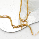 Stainless Steel Beaded Love Necklace Bracelet