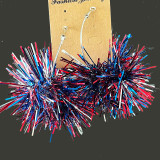American Independence Sunrise Street Jewelry Atmosphere Shining Earrings Big Ball Fireworks Earrings Exaggerated Earrings