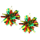 Black Liberation Day African Women Exaggerate Big Earrings with Multi Material Festival Atmosphere Earrings