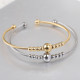Stainless steel 3MM round bead openable bracelet elastic bracelet