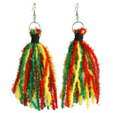 Black Liberation Day African Women Exaggerate Big Earrings with Multi Material Festival Atmosphere Earrings