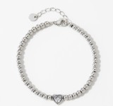 Stainless Steel Beaded Love Necklace Bracelet
