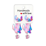 Cartoon Stitch Earrings Starry Baby Earstuds Angel Earrings Laura 3D