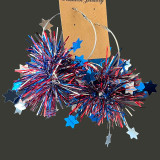 American Independence Sunrise Street Jewelry Atmosphere Shining Earrings Big Ball Fireworks Earrings Exaggerated Earrings