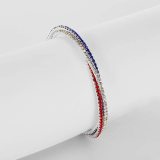 American Flag Independence Day Tri Color Diamond Bracelet