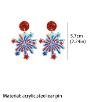 Independence Day Shining Festival Celebration Party American Patriotic Elements Shining Pink Earrings
