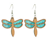 Summer Ocean Style Jewelry Seahorse Cool Butterfly Sea Turtle Wooden Imitation Turquoise Earrings