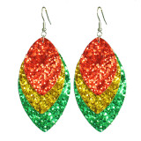 Black Liberation Day African Women Exaggerate Big Earrings with Multi Material Festival Atmosphere Earrings