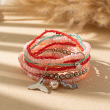 Ocean Vacation Rice Ball Bracelet Seahorse Dolphin Bohemian Bracelet Set