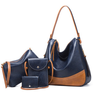 Single shoulder handbag with large capacity and fashionable diagonal span, four piece set, mother bag