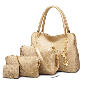 Single shoulder handbag with large capacity and fashionable diagonal span, four piece set, mother bag