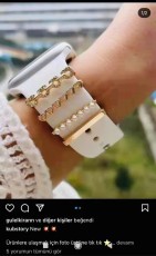 Suitable for Apple Silicone Watch with Decorative Love Pearl Letter Diamond Set of Four