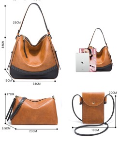 Single shoulder handbag with large capacity and fashionable diagonal span, four piece set, mother bag