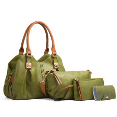 Single shoulder handbag with large capacity and fashionable diagonal span, four piece set, mother bag