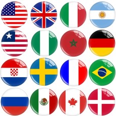 20MM FIFA World CUP Soccer Football flag  glass snap button charms