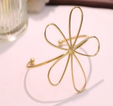 Stainless steel open flower bracelet