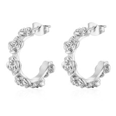 Stainless steel flower earrings
