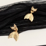 Stainless steel fish tail earrings