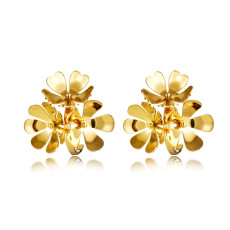 Stainless steel flower earrings