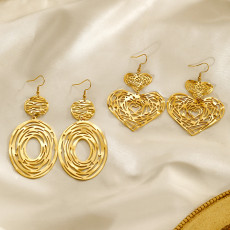 Stainless steel MOM Hollow Love Ellipse earrings