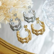 Stainless steel flower earrings