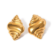 Stainless steel Sea Snail and Bull Horn Bun earrings