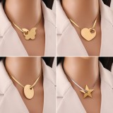Stainless steel Love MOM Butterfly Star necklace