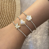 Stainless steel Love Butterfly Flower bracelet