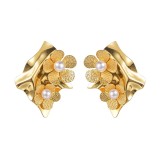 Stainless steel flower earrings