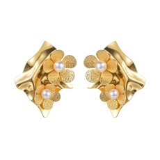 Stainless steel flower earrings