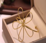 Stainless steel open flower bracelet