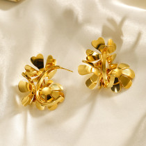 Stainless steel flower earrings